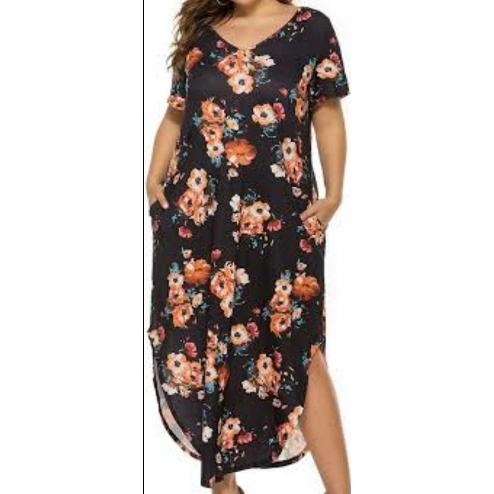 NWOT Floral Maxi dress with pockets xl